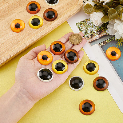 20Pcs 5 Colors Glass Craft Eyes Cabochons DOLL-PH0001-51-1