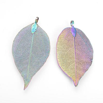 Electroplated Natural Leaf Big Pendants IFIN-Q119-03L-1