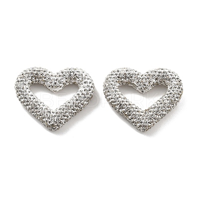 Heart Shape Polymer Clay Rhinestone Beads CLAY-NH0001-09A-14-1