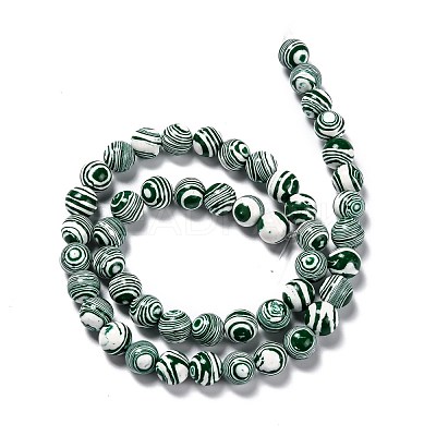 Synthetic Malachite Beads Strands G-I199-32-6mm-F-1