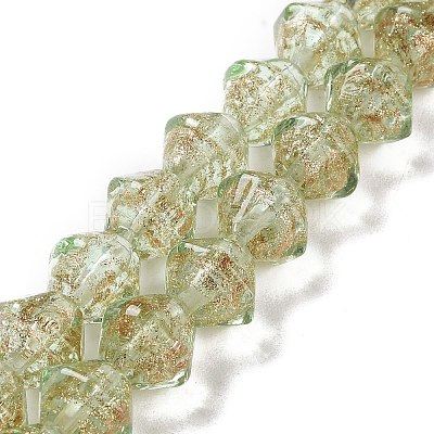 Handmade Gold Sand Lampwork Beads LAMP-Q036-04F-1