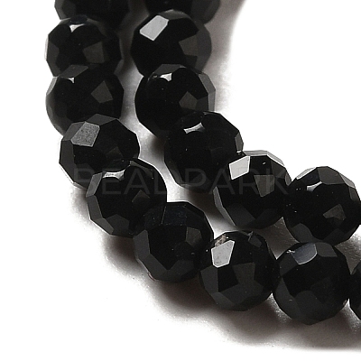 Natural Black Onyx Beads Strands G-K020-3mm-30-1
