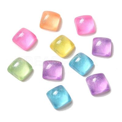 Transparent Resin Decoden Cabochons with Glitter Powder RESI-E053-08B-1