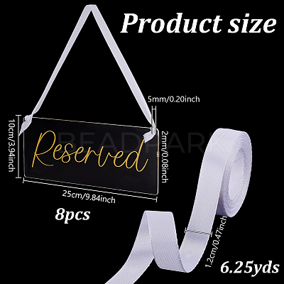 8Pcs Acrylic Reserved Hanging Signs OACR-GA0001-28-1