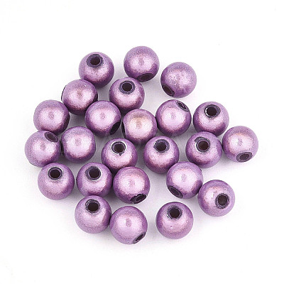 Spray Painted Acrylic Beads MACR-Q154-6mm-N08-1