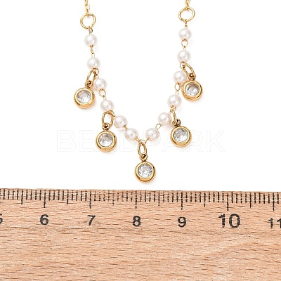 304 Stainless Steel Crystal Rhinestone Pendant Necklaces for Women NJEW-F378-01G-03-1