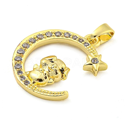 Brass Micro Pave Clear Cubic Zirconia Pendants FIND-Z044-03J-1
