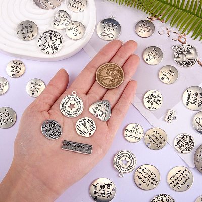 40Pcs 20 Style Tibetan Style Alloy Pendants TIBEP-SZ0001-03-1