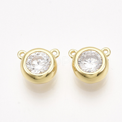 Brass Cubic Zirconia Charms KK-T038-563G-NF-1