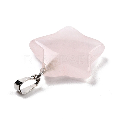 Natural Rose Quartz Pendants X-G-I319-01P-07-1