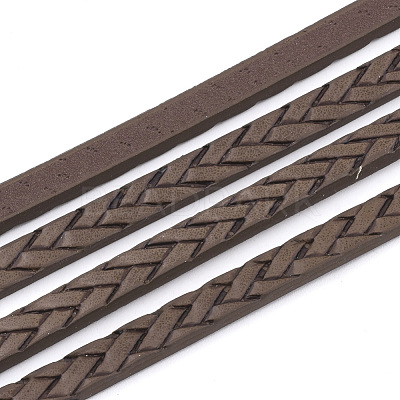 Braided Flat Single Face Imitation Leather Cords LC-T003-01D-1