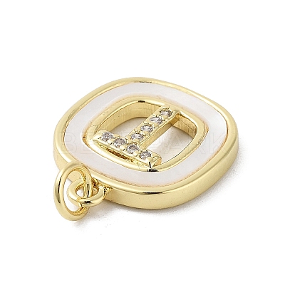 Rack Plating Brass Micro Pave Clear Cubic Zirconia Pendants KK-E102-33G-T-1