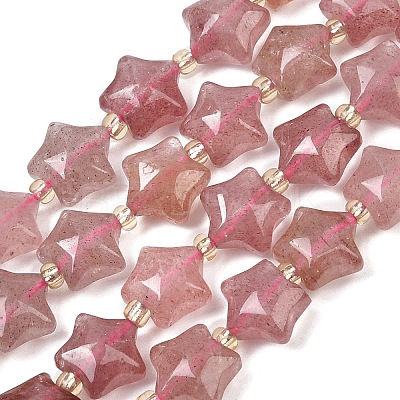 Natural Strawberry Quartz Beads Strands G-Z080-A19-10mm-1