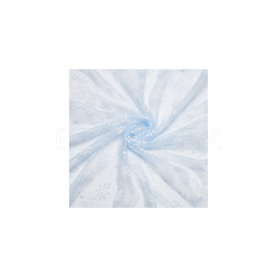 Snowflake Pattern Polyester Mesh Fabric DIY-WH0581-12A-1