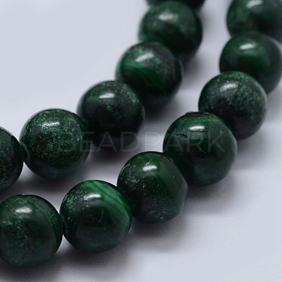 Natural Malachite Beads Strands G-F571-27B2-8mm-1