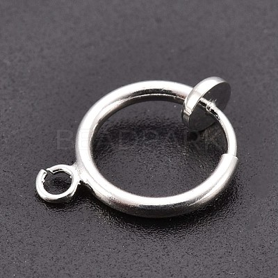 Brass Clip-on Hoop Earring Findings X-KK-P102-01S-1