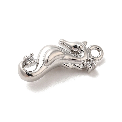 Marine Animal Theme Platinum Brass Micro Pave Clear Cubic Zirconia Pendants LS-KK-U031-01P-02-1