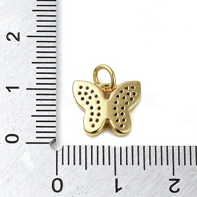 Brass Micro Pave Clear Cubic Zirconia Pendants KK-U005-01L-G-1