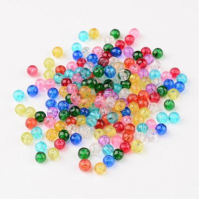 Mixed Crackle Glass Beads X-CCG-Q001-4mm-M-1