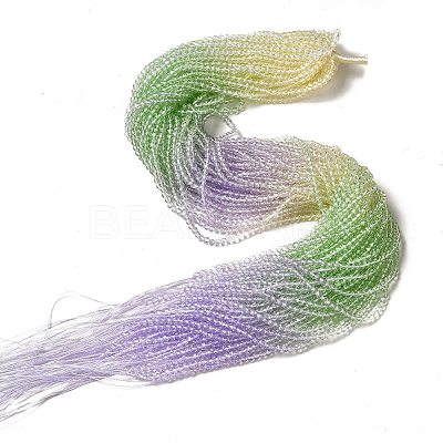 Transparent Gradient Color Glass Beads Strands GLAA-H021-01B-11-1