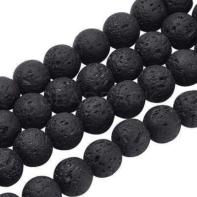 Natural Lava Rock Beads Strands G-OC0001-27-1