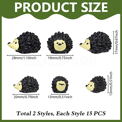 30Pcs 2 Styles Resin Hedgehog Display Decoration DJEW-GA0001-80-1