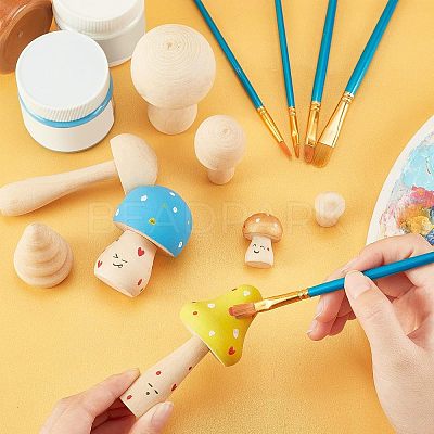 8Pcs Mushroom & Christmas Tree Schima Superba Wooden Children Toys WOOD-NB0001-75-1
