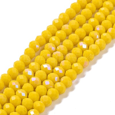 Electroplate Opaque Solid Color Glass Beads Strands LS-EGLA-A034-P4mm-L02-1