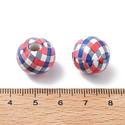 Independence Day Themes Wood European Beads WOOD-I014-01B-1