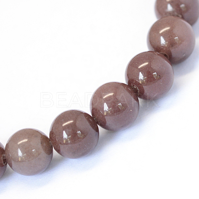Natural Purple Aventurine Round Bead Strands X-G-E334-8mm-21-1