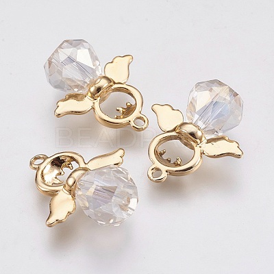 Rainbow Plated Glass Pendants PALLOY-P168-074-1