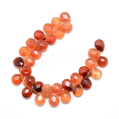 Dyed Natural Red Agate Gemstone Beads Strands X-G-T006-09-1