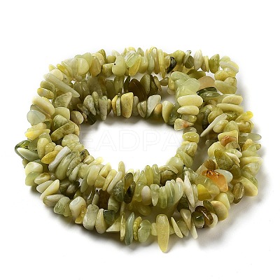 Natural Lemon Jade Chip Bead Strands G-M205-22-1
