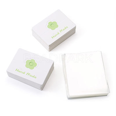 100Pcs Rectangle Clear Polypropylene Cellophane Bags CDIS-TA0001-37C-1