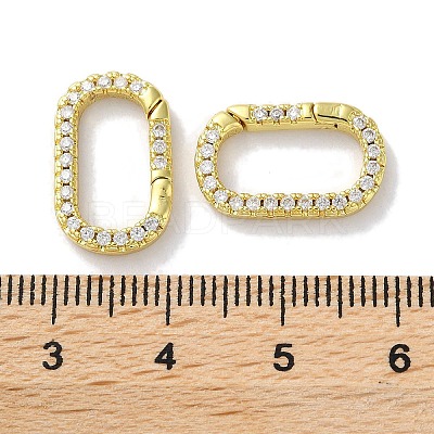 Rack Plated Brass Micro Pave Cubic Zirconia Clasps X-KK-Z039-06B-G-1