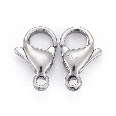 Tarnish Resistant 304 Stainless Steel Lobster Claw Clasps X-STAS-AB11-1