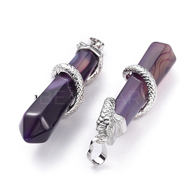 Natural Agate Big Pointed Pendants G-F696-B11-1