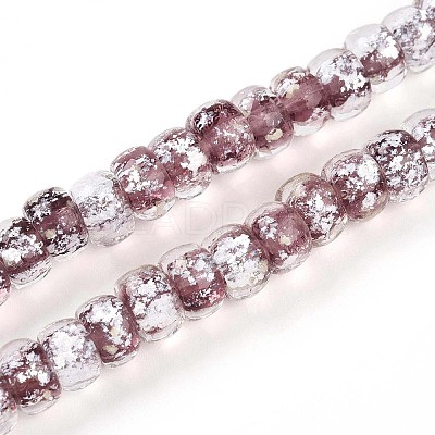 Luminous Handmade Silver Foil Glass Beads Strands FOIL-N029-02B-04-1