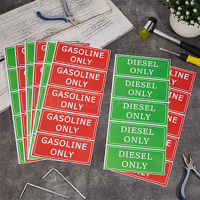 12Sheets 2 Colors Waterproof PVC Warning Sign Stickers DIY-OC0014-64-1