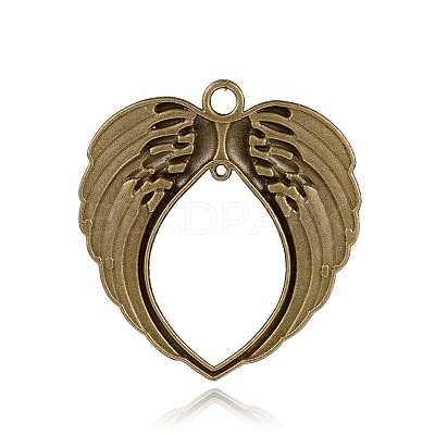 Tibetan Style Heart Wing Alloy Chandelier Component Links PALLOY-J659-32AB-NF-1