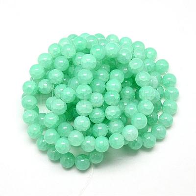 Baking Paint Crackle Glass Bead Strands DGLA-Q023-4mm-YS19-1