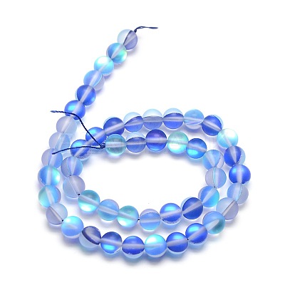 Synthetic Moonstone Beads Strands G-F142-8mm-08-1