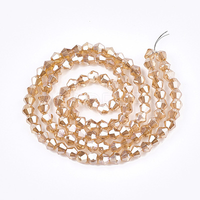 Electroplate Glass Bead Strands X-EGLA-R094-4mm-12-1