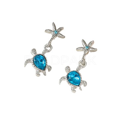 Alloy Rhinestone Dangle Styd Earrings FS-WG4B530-01-1