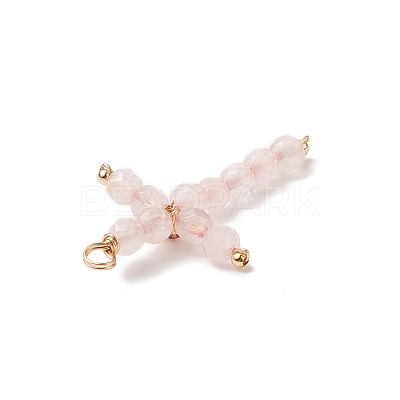 Natural Mixed Stone Faceted Round Copper Wire Wrapped Pendants X-PALLOY-JF02011-1