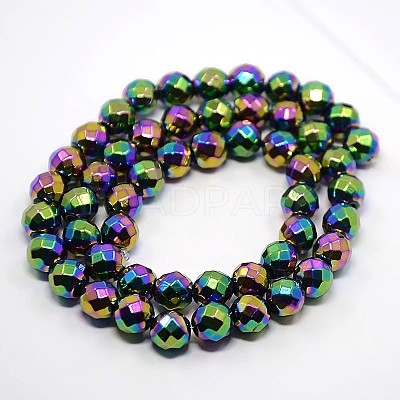 Grade A Electroplate Magnetic  Synthetic Hematite Beads Strands G-O004A-09-1