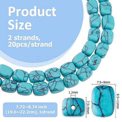 1 Strand Synthetic Turquoise Dyed Beads Strands G-FH0002-59B-1
