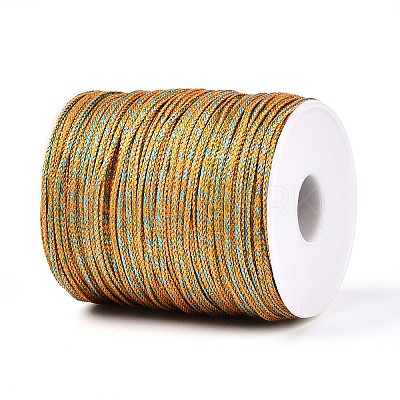 100M Segment Dyed Round Nylon & PET & Polyester Metallic Braided Cord OCOR-N009-01B-1