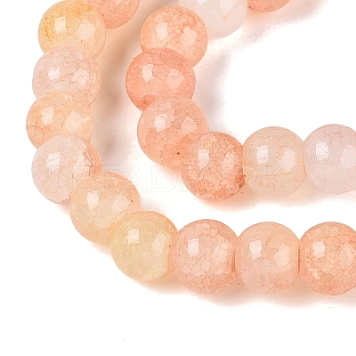 Ombre Effect Dyed Crackle Glass Beads Strands GLAA-Q106-01A-B12-1