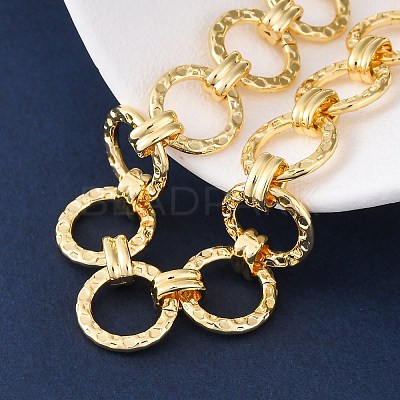 Brass Ring Chain Link  Bracelets for Women Men BJEW-K273-16G-1